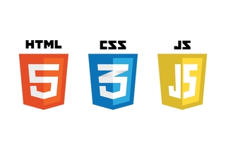 The HTML, CSS, and JavaScript logos.